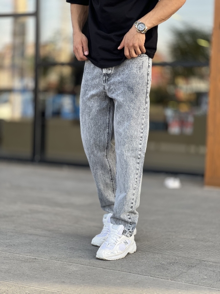 شلوار مام فیت جین Zara طوسی کد 393