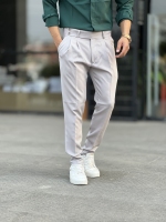 شلوار پارچه ای کلاسیک پیله خور طوسی