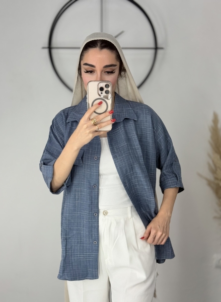 شومیز زنانه طوسی کد 40