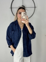 شومیز زنانه سرمه ای کد 50