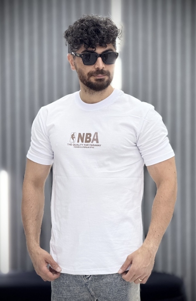تیشرت نخ پنبه nba سفید