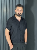 پیراهن مراکشی کنفی مردانه مشکی