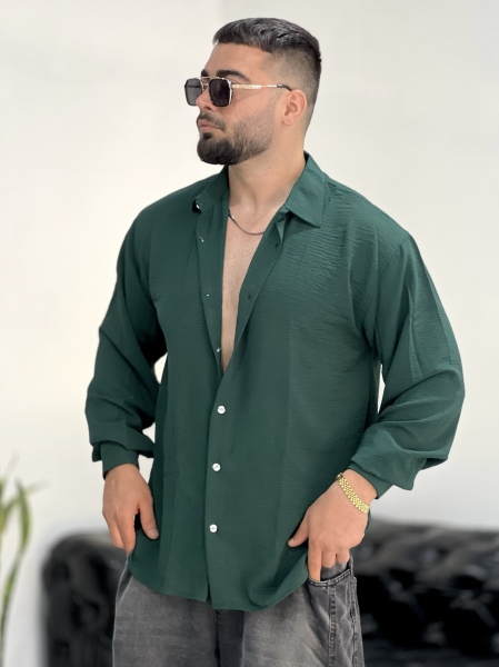 پیراهن بالنی Linen سبز تیره