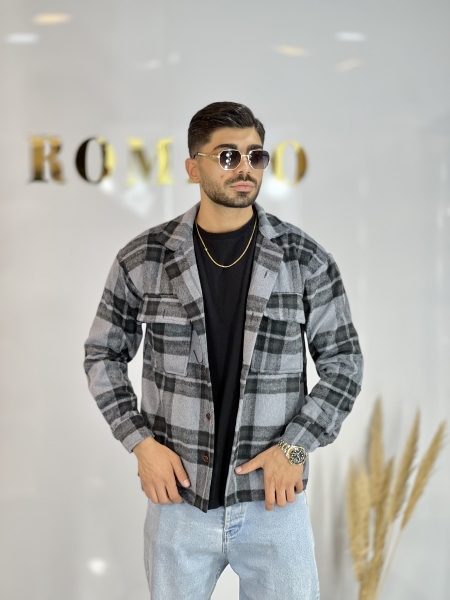 کت پشمی 800 گرمی im مشکی طوسی