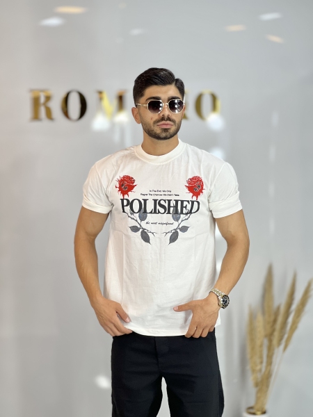 تیشرت گل رز ph سفید