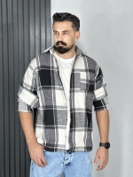 پیراهن پشمی مردانه رنگ سفید مشکی