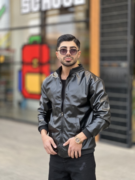 کاپشن خلبانی چرم داخل خز Collection مشکی