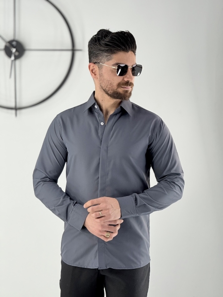 پیراهن دوشین طوسی تیره
