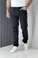 شلوار جین راسته(شلوار لی) راسته مردانه رنگ زغالی تیره کد 65