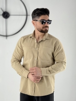 پیراهن کتان کرم