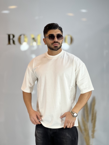 تیشرت ساده دونخ پنبه Zara سفید شیری