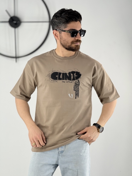 تیشرت 3 نخ طرح clints موکا