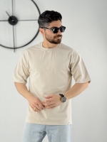 تیشرت ساده 3 نخ کرم روشن