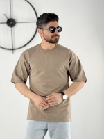 تیشرت ساده 3 نخ موکا