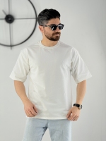 تیشرت 3 نخ طرح T سفید