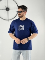 تیشرت 3 نخ طرح LDN سرمه ایی