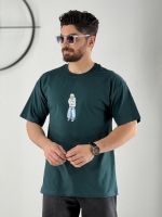 تیشرت پنبه طرح پسر سبز