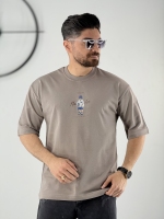 تیشرت طرح تک پسر خاکی