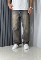 شلوار جین نیم بگ(شلوار لی)نیم بگ رنگ آبی گازوییلی کد 87