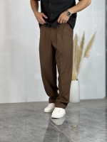شلوار بگ پارچه ای اولدمانی Hs قهوه ای روشن