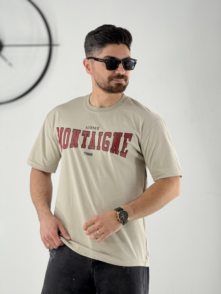 تیشرت پنبه طرح Montaigne خاکی