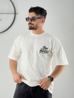 تیشرت 2نخ طرح stay سفید