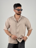 پیراهن مازراتی ساده کرم