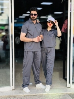 ست پولوشرت و شلوار رنگ صورمه ای جذاب
