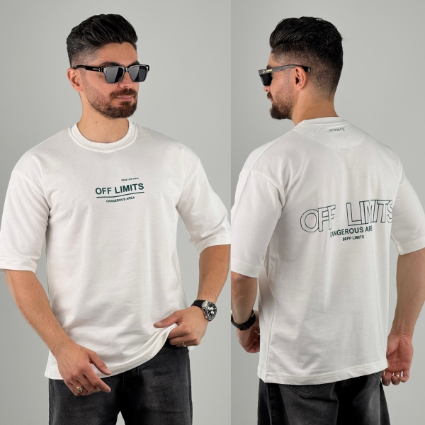 تیشرت 2 نخ off times سفید