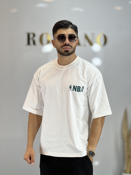 تیشرت ماکان تیکه دوزی Nba سفید