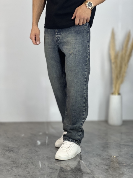 شلوار نیم بگ جین Zara آبی سبز کد 869