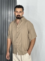 پیراهن لش باکسی مردانه رنگ کرم
