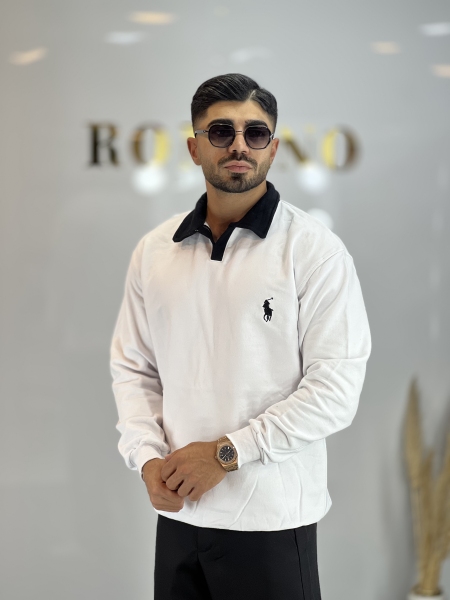 تک پوش دورس سه نخ یقه دار Polo سفید