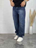 شلوار نیم بگ جین Zara سرمه ای کد 875