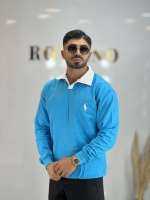 تک پوش دورس سه نخ یقه دار Polo آبی آسمانی