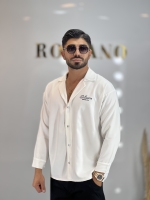 پیراهن مازراتی بلند چاپی Elit سفید