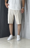 شلوارک پارچه ای مردانه رنگ کرم کد 02