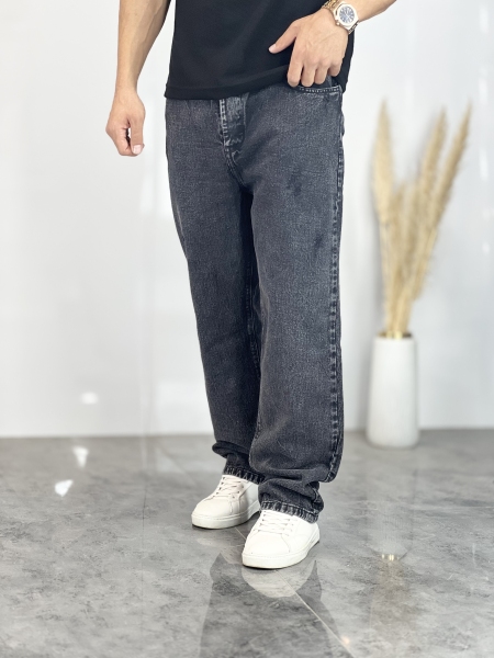 شلوار نیم بگ جین بزرگ Zara ذغالی طوسی کد 580