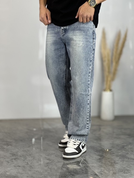 شلوار نیم بگ جین Zara آبی روشن کد 1046