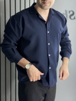 پیراهن مازراتی باکسی سرمه ای