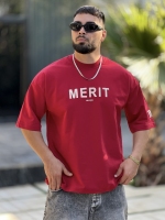 تیشرت 2نخ Merit زرشکی قرمز