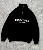نیم زیپ 3نخ پنبه Essentials مشکی