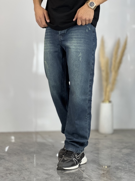شلوار نیم بگ جین Zara آبی سبز کد977