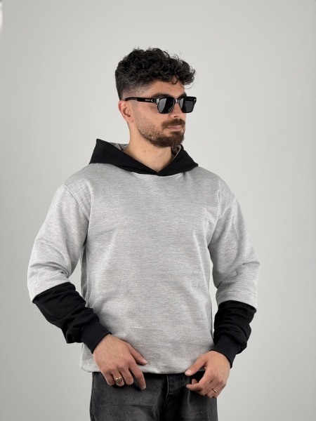 هودی 2 نخ پنبه داخل کرکی ملانژ