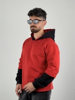 هودی 2 نخ پنبه داخل کرکی قرمز