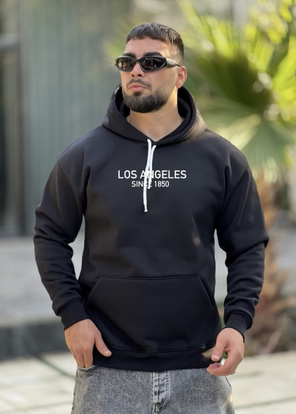 هودی 3نخ Los angeles مشکی