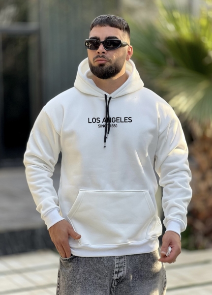 هودی 3نخ Los angeles سفید