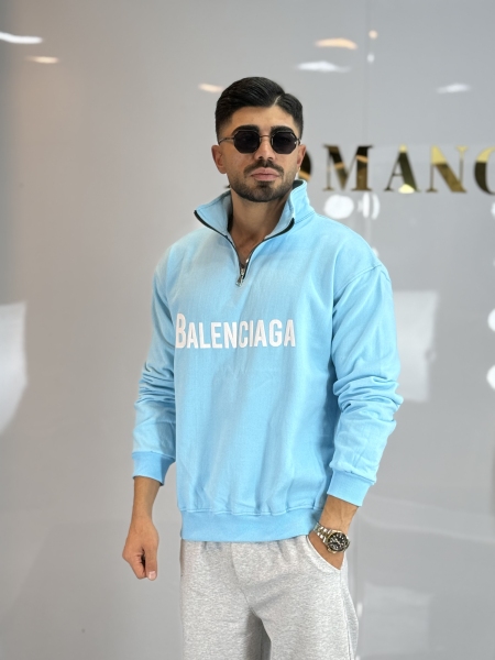 دورس نیم زیپ سه نخ Balenciaga آبی آسمانی