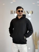 هودی ساده سه نخ پنبه Det مشکی