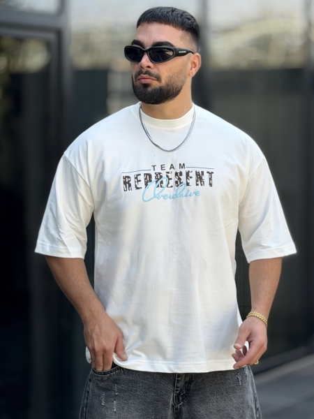 تیشرت 2نخ Team سفید
